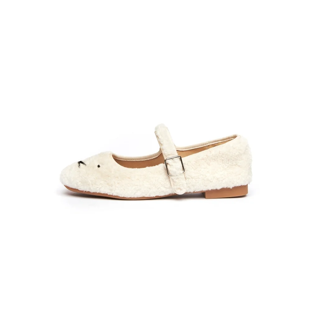 ✨️BNIB✨️ Miffy x The Korner Mary Jane Lambswool Loafers, Size 36 (US 6) 🐰 - Picture 3 of 16